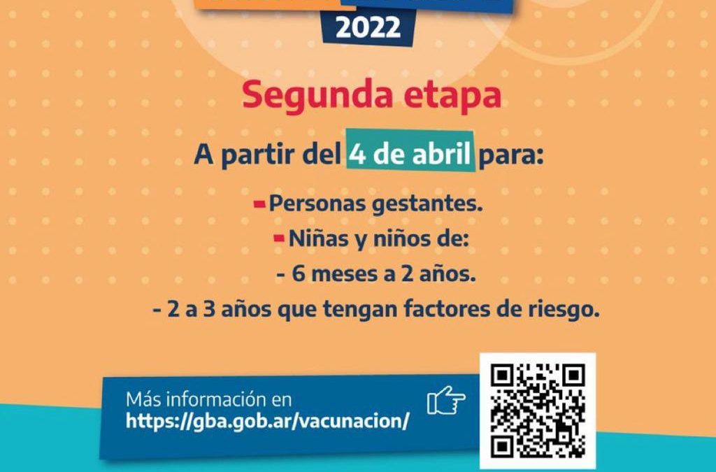 VACUNACIÓN ANTIGRIPAL: COMIENZA HOY (LUNES) LA SEGUNDA ETAPA DESTINADA A EMBARAZADAS, Y A NIÑOS/NIÑAS DESDE LOS SEIS MESES HASTA LOS TRES AÑOS