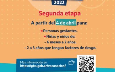 VACUNACIÓN ANTIGRIPAL: COMIENZA HOY (LUNES) LA SEGUNDA ETAPA DESTINADA A EMBARAZADAS, Y A NIÑOS/NIÑAS DESDE LOS SEIS MESES HASTA LOS TRES AÑOS