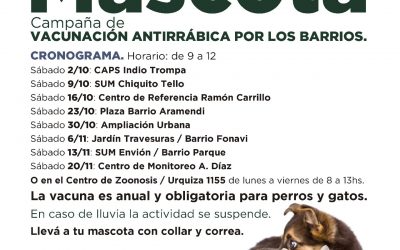 LA POSTA ITINERANTE DE ZOONOSIS VACUNÓ CONTRA LA RABIA OTROS 78 PERROS Y 23 GATOS EN EL CENTRO DE REFERENCIA RAMÓN CARRILLO