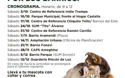 LA CAMPAÑA DE VACUNACIÓN ANTIRRÁBICA POR LOS BARRIOS CONTINUARÁ EL PRÓXIMO SÁBADO EN EL SUM CHIQUITO TELLO