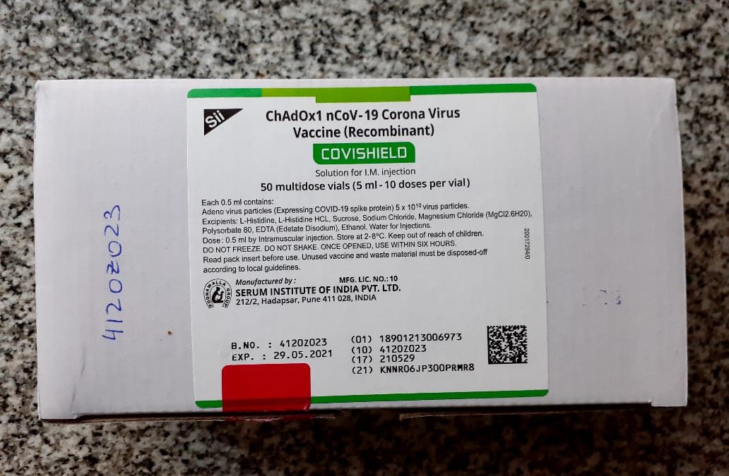 COVID-19: LLEGARON HOY (MIÉRCOLES) AL HOSPITAL MUNICIPAL 500 DOSIS DE LA VACUNA COVISHIELD, DE ASTRAZENECA/OXFORD