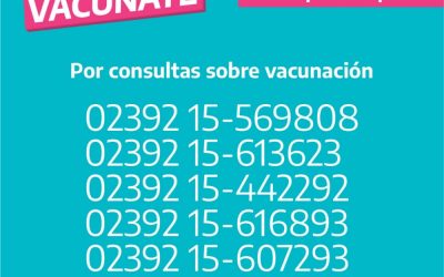 PROVINCIA DETERMINÓ QUE SE VACUNARÁ A LOS MAYORES DE 60 AÑOS QUE HAYAN PERDIDO EL TURNO, PERO A NIVEL LOCAL SE SOLICITA A LOS VECINOS REPROGRAMARLO POR TELÉFONO