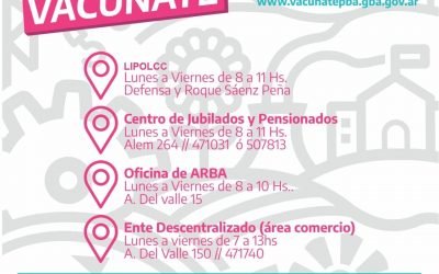 DESDE HOY (MIÉRCOLES) EN EL ENTE DESCENTRALIZADO DE TREINTA DE AGOSTO REGISTRAN EN EL PLAN PROVINCIAL A QUIENES QUIERAN APLICARSE LA VACUNA CONTRA EL COVID-19