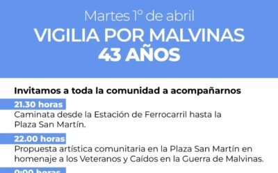 VIGILIA POR MALVINAS: POEMAS, MÚSICA, RELATOS Y TESTIMONIOS EN UNA JORNADA PARA COMPARTIR Y REFLEXIONAR