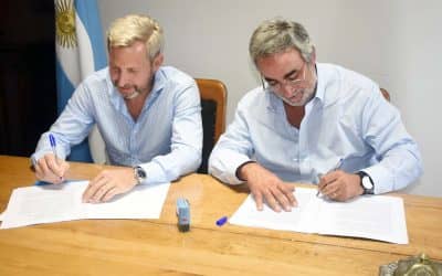 FRIGERIO Y FERNANDEZ FIRMARON CONVENIO POR 56 CASAS, INAUGURARON OBRAS Y RECORRIERON LA AMPLIACIÓN URBANA