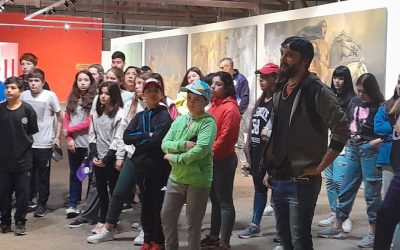 ESTUDIANTES SECUNDARIOS DE QUENUMÁ VISITARON HOY (LUNES) EL MUSEO DE ARTE MURAL “RODOLFO CAMPODÓNICO”