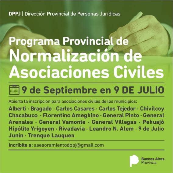 Se realizará una Jornada de Normalización de Asociaciones Civiles