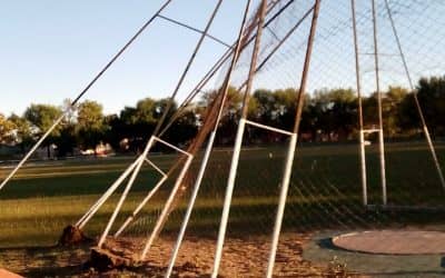 Se repararon los daños ocasionados por el viento en la pista de Atletismo