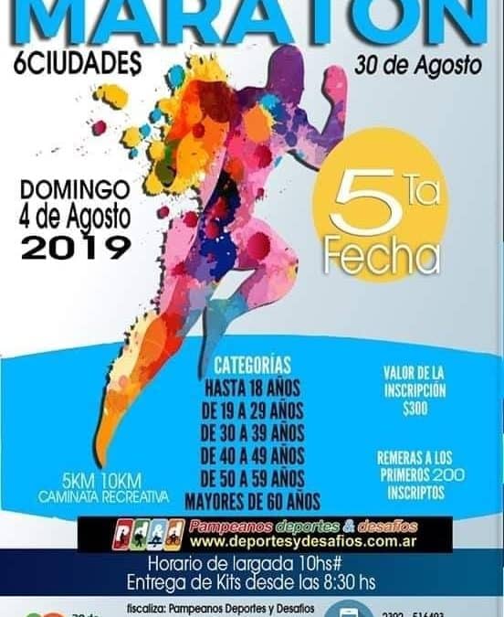 MARATÓN 6 CIUDADES: EL DOMINGO A LAS 8.30 HS. PARTIRÁ DE LA TERMINAL EL MICRO QUE VIAJA A 30 DE AGOSTO