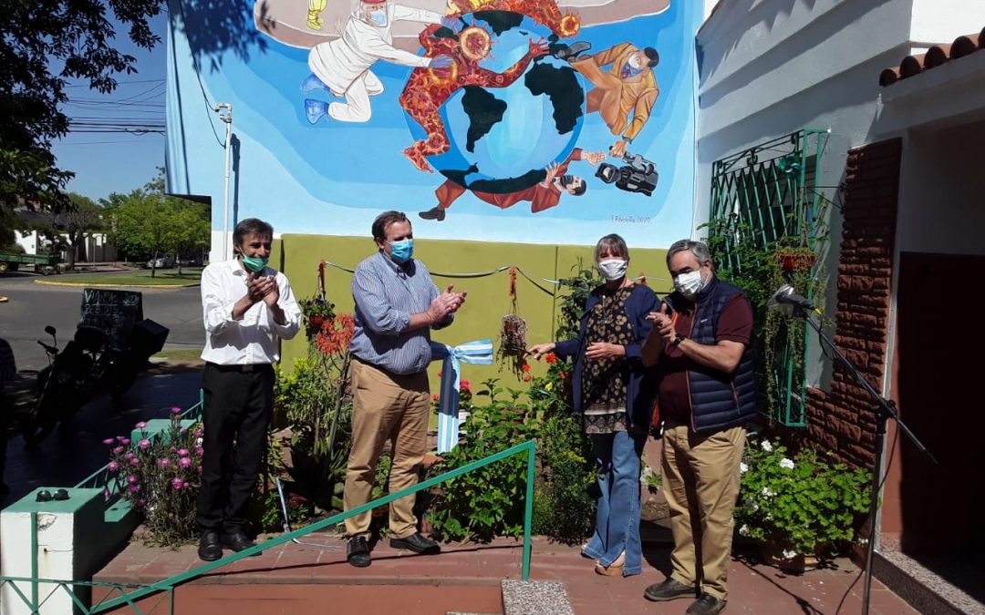 SE INAUGURÓ (HOY) UN MURAL EN HOMENAJE A LOS TRABAJADORES DE LA SALUD Y DE LOS MEDIOS DE COMUNICACIÓN EN TIEMPOS DE PANDEMIA