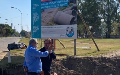 CRUCE SIETE PRIMOS, ESCUELA Nº503, GERIÁTRICO MUNICIPAL, VIVIENDAS, DESAGÜES Y PLAZA SUSTENTABLE, EN LA RECORRIDA DEL INTENDENTE POR OBRAS EN 30 DE AGOSTO