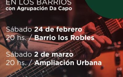 EL CICLO MÚSICA EN LOS BARRIOS Y LA AGRUPACIÓN DA CAPO LLEGAN ESTE SÁBADO AL BARRIO LOS ROBLES