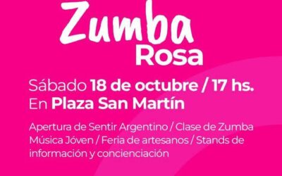 MAÑANA (SÁBADO), ZUMBA ROSA EN PLAZA SAN MARTÍN POR EL MES DE LA CONCIENTIZACIÓN SOBRE EL CÁNCER DE MAMA