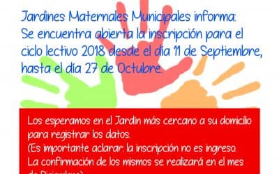 ESTA TARDE (VIERNES) CIERRA LA PRE INSCRIPCIÓN PARA LOS JARDINES MATERNALES MUNICIPALES