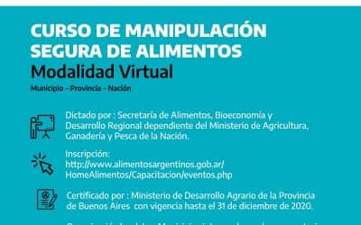 ESTÁ ABIERTA LA INSCRIPCIÓN PARA UN CURSO DE MANIPULACIÓN SEGURA DE ALIMENTOS A DISTANCIA