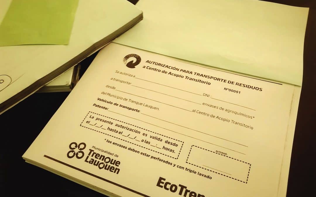 Autorización para transporte de bidones vacíos de agroquímicos