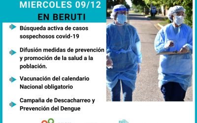 CÓMO SERÁ EL PLAN DETECTAR QUE SE HARÁ EN BERUTI ESTE MIÉRCOLES