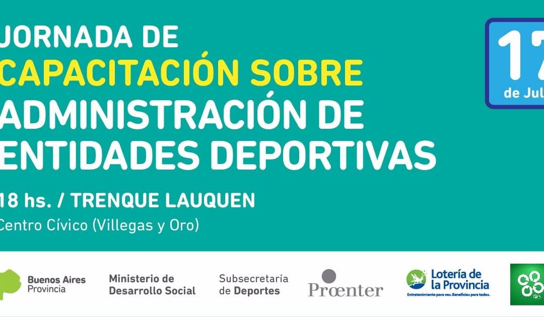 Se realizará hoy (lunes) una capacitación para Administración de Entidades Deportivas