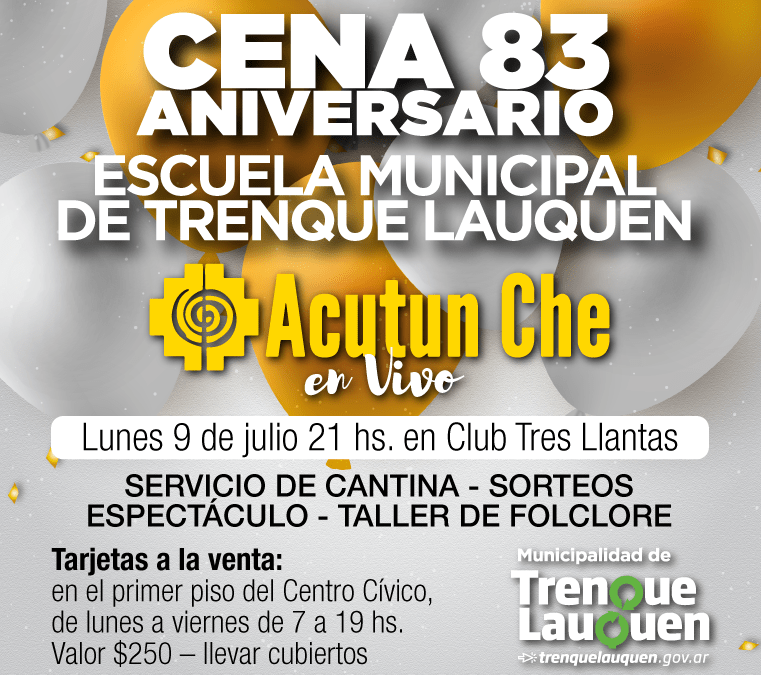 Acutun Che en la cena por el 83 aniversario de la Escuela Municipal