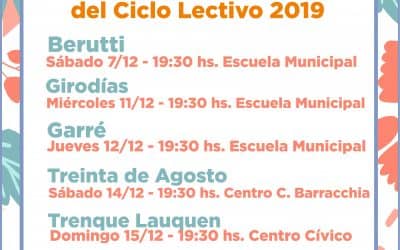 LA ESCUELA MUNICIPAL DE GIRODIAS LE PONE HOY (MIÉRCOLES) PUNTO FINAL AL CICLO 2019 CON EL ACTO OFICIAL Y UNA MUESTRA