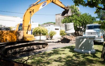 Trabajos de recambio de cañería en la red domiciliaria de cloacas