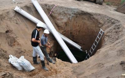 Se construye una estación de bombeo para el colector cloacal norte