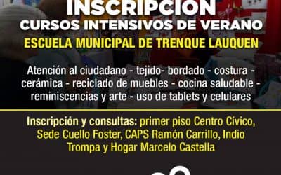 Escuela Municipal: Continúa abierta la inscripción para los cursos intensivos de verano