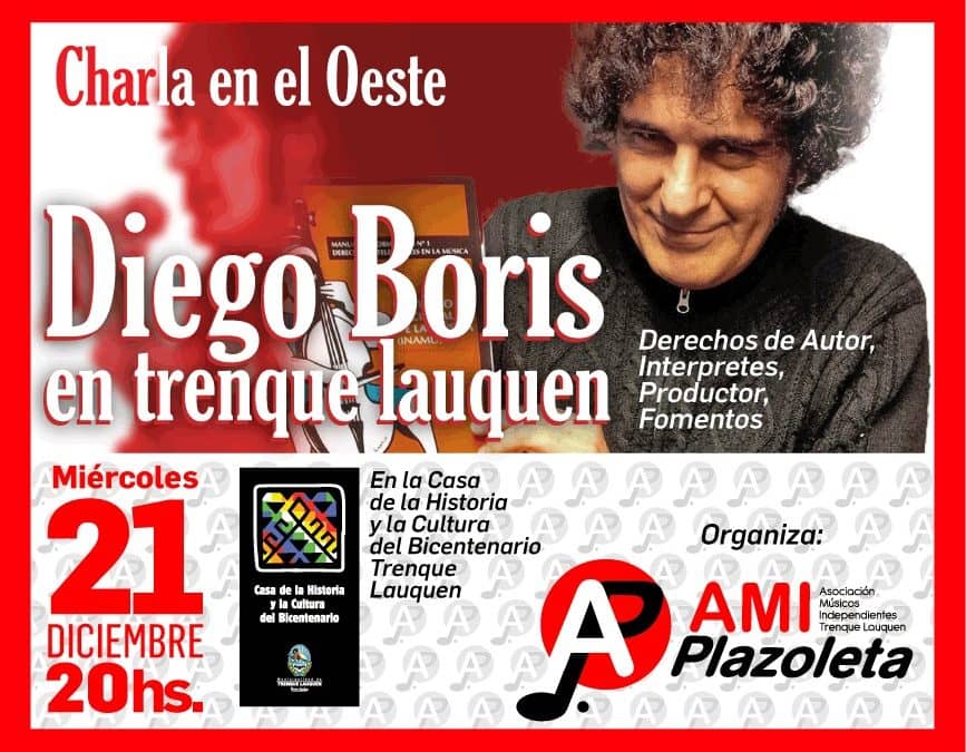 El Presidente del INAMU, Diego Boris, ofrecerá una charla en la Casa de la Cultura