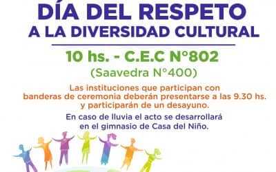 EL ACTO POR EL “DÍA DEL RESPETO A LA DIVERSIDAD CULTURAL” SE REALIZARÁ MAÑANA (SÁBADO) EN EL CEC Nº 802