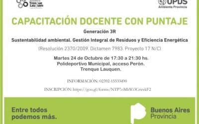 Cambio de lugar para Capacitación docente de OPDS y Secretaría de Ambiente