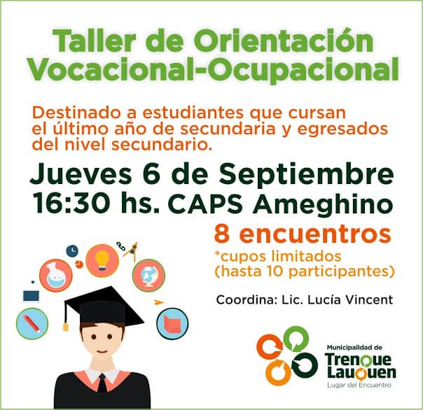 TALLER DE ORIENTACIÓN VOCACIONAL- OCUPACIONAL PARA ESTUDIANTES DEL ULTIMO AÑO DE SECUNDARIA Y EGRESADOS
