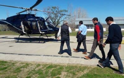 Marchabalo sobrevoló la zona inundada junto a intendentes de la región