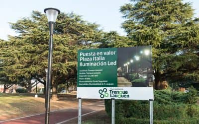 El Municipio finalizó con la instalación de 60 luces led en Plaza Italia