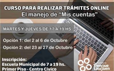 El lunes 23 se dicta nuevamente el curso Manejo de mis cuentas