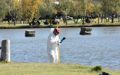 UNA EMPRESA RELEVÓ LA LAGUNA DEL PARQUE VILLEGAS PARA ESTABLECER UN PLAN DE MEJORAS Y LIMPIEZA