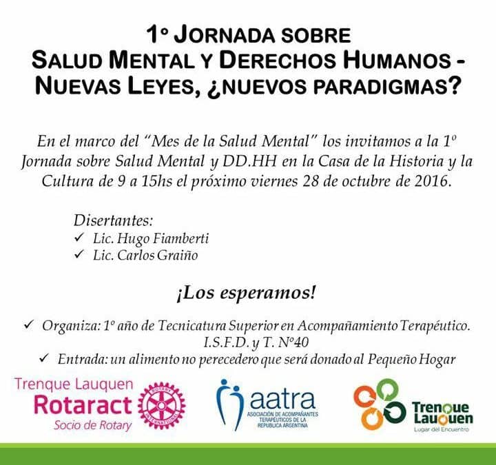 El Municipio acompaña la primera Jornada de Salud Mental y Derechos Humanos