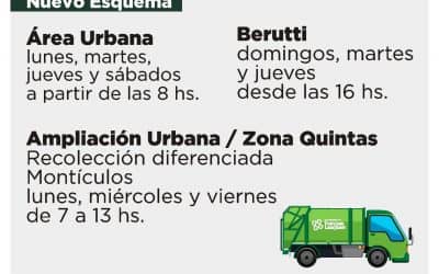 A PARTIR DE LA SEMANA PRÓXIMA SE AGREGA EL LUNES A LA RECOLECCIÓN DE RESIDUOS EN ZONA URBANA