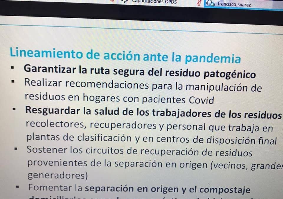 SEGURIDAD Y MANEJO DE RESIDUOS, ENTRE LOS TEMAS ABORDADOS EN ENCUENTRO VIRTUAL CON AUTORIDADES DE AMBIENTE DE PROVINCIA