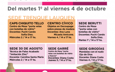 CON CLASES ABIERTAS Y GRATUITAS, «LA SEMANA DE LAS ARTES» EMPIEZA MAÑANA (MARTES) EN BERUTTI