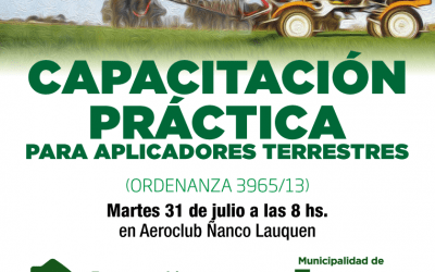 MAÑANA (MARTES) SE HACE LA CAPACITACIÓN PRÁCTICA PARA APLICADORES TERRESTRES