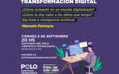 BIG DATA E INTELIGENCIA ARTIFICIAL SERÁN ESTE VIERNES (6)  LOS EJES DE UNA CHARLA EN EL POLO CIENTÍFICO TECNOLÓGICO
