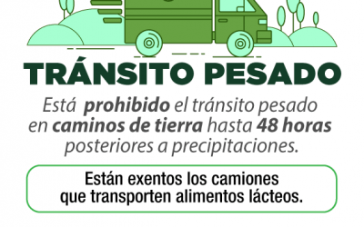 EL TRÁNSITO PESADO ESTARÁ CORTADO HASTA 48 HS. DESPUES DE QUE DEJE DE LLOVER