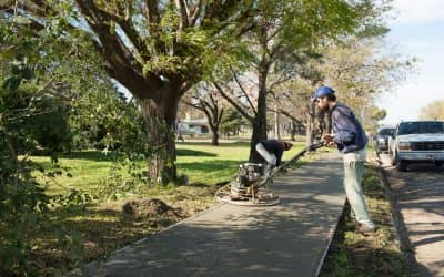 Veredas en una plaza, en el marco de un proyecto integral del sector norte